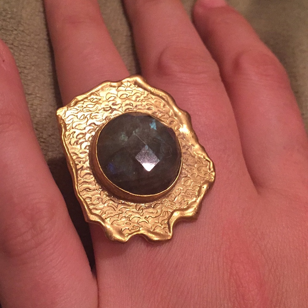 Labradorite Ring Gold Plated - image 3